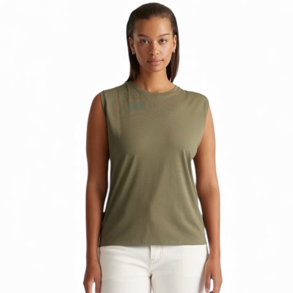 Quince Dark Olive Muscle Tank